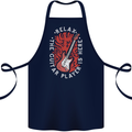 Here Comes the Guitar Player Guitarist Cotton Apron 100% Organic Navy Blue
