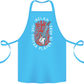 Here Comes the Guitar Player Guitarist Cotton Apron 100% Organic Turquoise