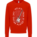 Here Comes the Guitar Player Guitarist Kids Sweatshirt Jumper Bright Red