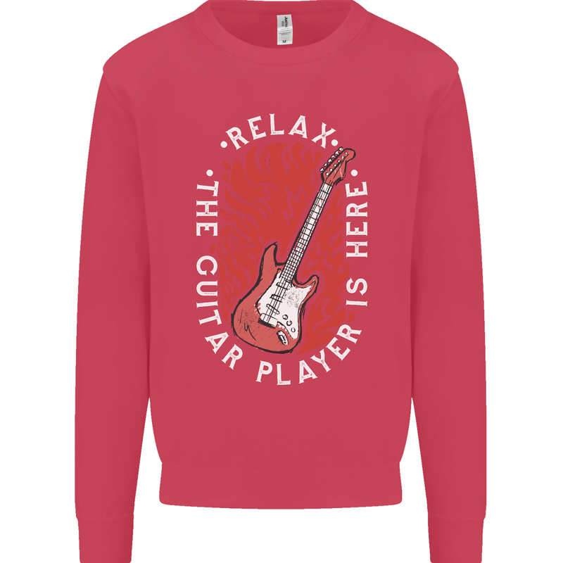 Here Comes the Guitar Player Guitarist Kids Sweatshirt Jumper Heliconia