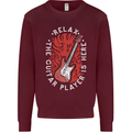 Here Comes the Guitar Player Guitarist Kids Sweatshirt Jumper Maroon