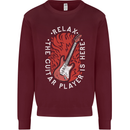 Here Comes the Guitar Player Guitarist Kids Sweatshirt Jumper Maroon