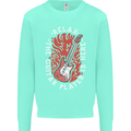 Here Comes the Guitar Player Guitarist Kids Sweatshirt Jumper Peppermint