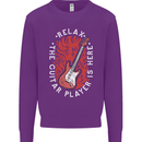 Here Comes the Guitar Player Guitarist Kids Sweatshirt Jumper Purple