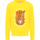 Here Comes the Guitar Player Guitarist Kids Sweatshirt Jumper Yellow