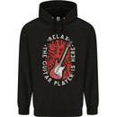Here Comes the Guitar Player Guitarist Mens 80% Cotton Hoodie Black