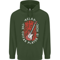 Here Comes the Guitar Player Guitarist Mens 80% Cotton Hoodie Forest Green