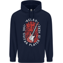 Here Comes the Guitar Player Guitarist Mens 80% Cotton Hoodie Navy Blue
