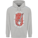 Here Comes the Guitar Player Guitarist Mens 80% Cotton Hoodie Sports Grey