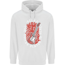 Here Comes the Guitar Player Guitarist Mens 80% Cotton Hoodie White