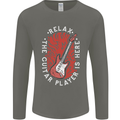 Here Comes the Guitar Player Guitarist Mens Long Sleeve T-Shirt Charcoal