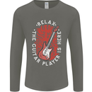 Here Comes the Guitar Player Guitarist Mens Long Sleeve T-Shirt Charcoal
