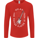 Here Comes the Guitar Player Guitarist Mens Long Sleeve T-Shirt Red