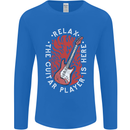Here Comes the Guitar Player Guitarist Mens Long Sleeve T-Shirt Royal Blue