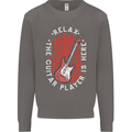 Here Comes the Guitar Player Guitarist Mens Sweatshirt Jumper Charcoal