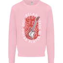Here Comes the Guitar Player Guitarist Mens Sweatshirt Jumper Light Pink