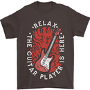 Here Comes the Guitar Player Guitarist Mens T-Shirt Cotton Gildan Dark Chocolate