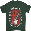 Here Comes the Guitar Player Guitarist Mens T-Shirt Cotton Gildan Forest Green
