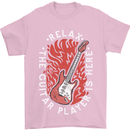 Here Comes the Guitar Player Guitarist Mens T-Shirt Cotton Gildan Light Pink