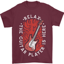 Here Comes the Guitar Player Guitarist Mens T-Shirt Cotton Gildan Maroon