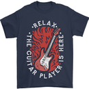 Here Comes the Guitar Player Guitarist Mens T-Shirt Cotton Gildan Navy Blue