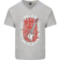 Here Comes the Guitar Player Guitarist Mens V-Neck Cotton T-Shirt Sports Grey
