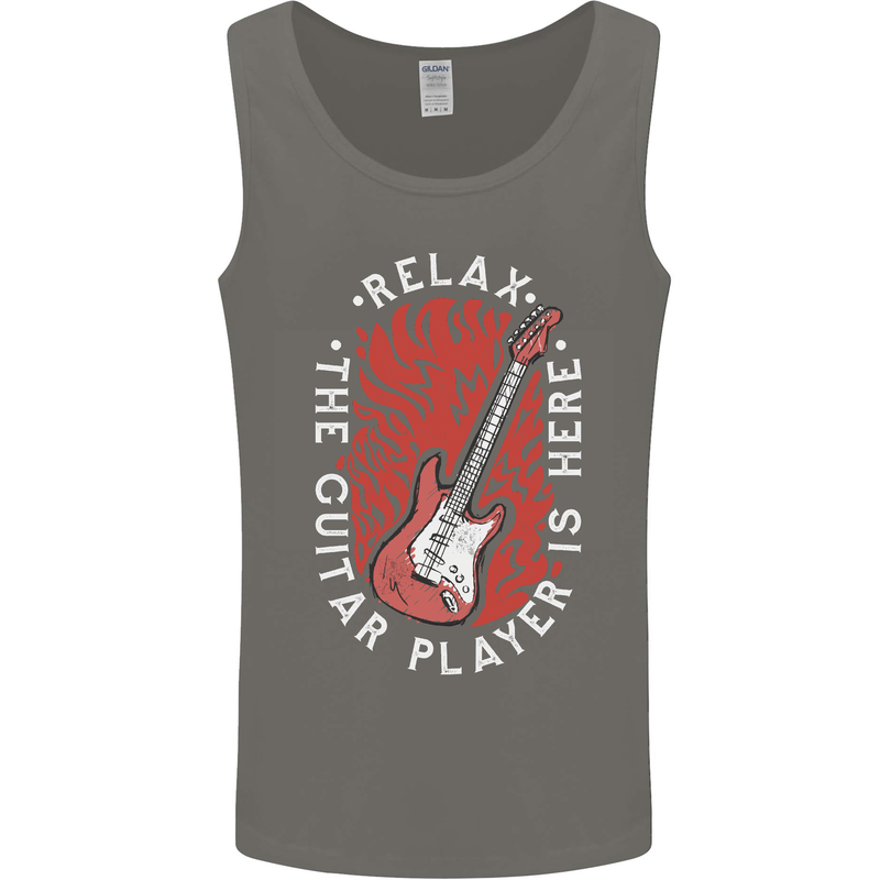 Here Comes the Guitar Player Guitarist Mens Vest Tank Top Charcoal