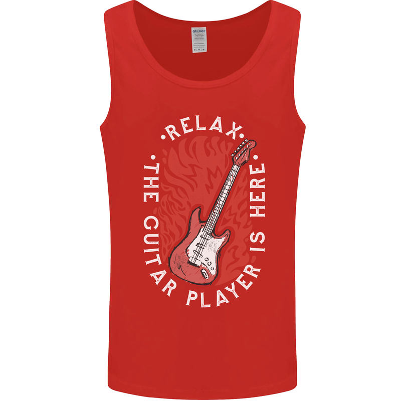 Here Comes the Guitar Player Guitarist Mens Vest Tank Top Red