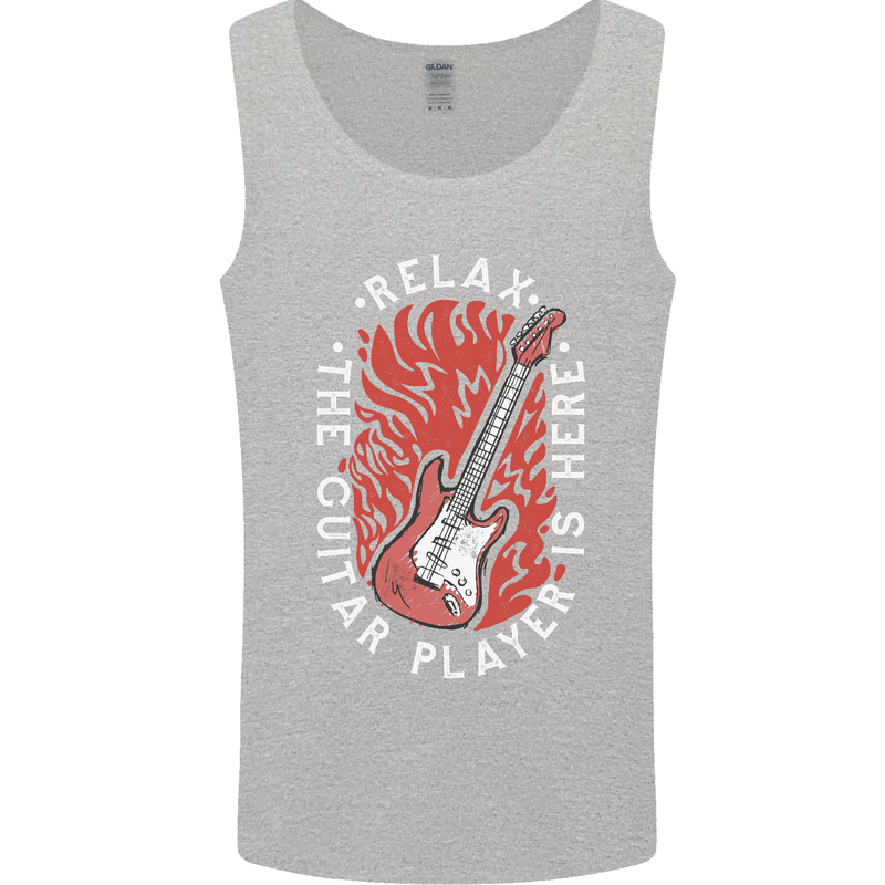 Here Comes the Guitar Player Guitarist Mens Vest Tank Top Sports Grey