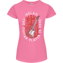 Here Comes the Guitar Player Guitarist Womens Petite Cut T-Shirt Azalea