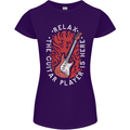 Here Comes the Guitar Player Guitarist Womens Petite Cut T-Shirt Purple