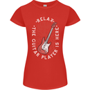 Here Comes the Guitar Player Guitarist Womens Petite Cut T-Shirt Red