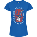 Here Comes the Guitar Player Guitarist Womens Petite Cut T-Shirt Royal Blue
