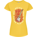 Here Comes the Guitar Player Guitarist Womens Petite Cut T-Shirt Yellow