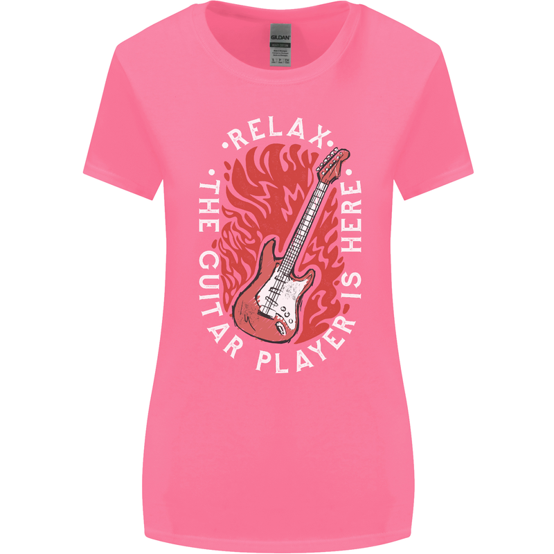 Here Comes the Guitar Player Guitarist Womens Wider Cut T-Shirt Azalea