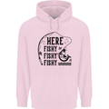 Here Fishy Fishy Funny Fishing Fisherman Childrens Kids Hoodie Light Pink