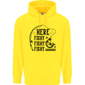 Here Fishy Fishy Funny Fishing Fisherman Childrens Kids Hoodie Yellow