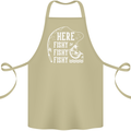 Here Fishy Fishy Funny Fishing Fisherman Cotton Apron 100% Organic Khaki