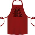 Here Fishy Fishy Funny Fishing Fisherman Cotton Apron 100% Organic Maroon