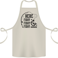 Here Fishy Fishy Funny Fishing Fisherman Cotton Apron 100% Organic Natural