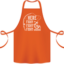 Here Fishy Fishy Funny Fishing Fisherman Cotton Apron 100% Organic Orange