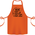 Here Fishy Fishy Funny Fishing Fisherman Cotton Apron 100% Organic Orange