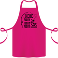 Here Fishy Fishy Funny Fishing Fisherman Cotton Apron 100% Organic Pink