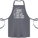 Here Fishy Fishy Funny Fishing Fisherman Cotton Apron 100% Organic Steel