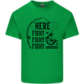 Here Fishy Fishy Funny Fishing Fisherman Kids T-Shirt Childrens Irish Green