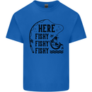 Here Fishy Fishy Funny Fishing Fisherman Kids T-Shirt Childrens Royal Blue
