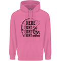 Here Fishy Fishy Funny Fishing Fisherman Mens 80% Cotton Hoodie Azelea