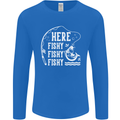 Here Fishy Fishy Funny Fishing Fisherman Mens Long Sleeve T-Shirt Royal Blue