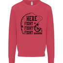 Here Fishy Fishy Funny Fishing Fisherman Mens Sweatshirt Jumper Heliconia