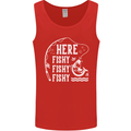 Here Fishy Fishy Funny Fishing Fisherman Mens Vest Tank Top Red